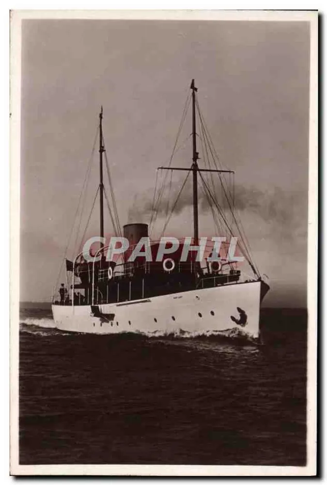 Navio a vapor — vista no mar — editor não identificado - Frente