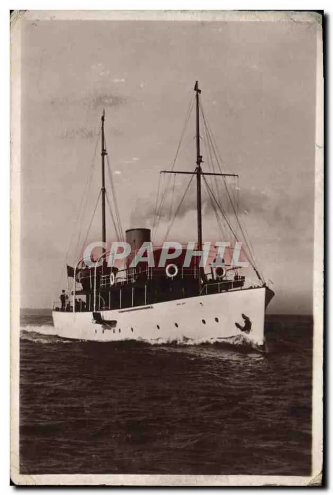 Navio a vapor — vista no mar — editor não identificado - Frente