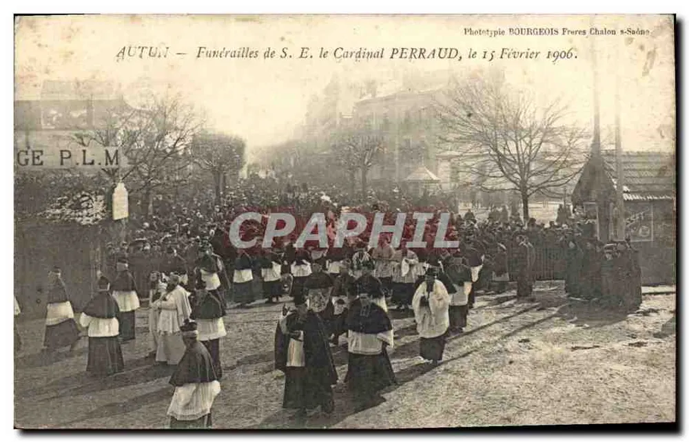 Autun — Trauerfeier S. E. des Kardinals PERRAUD, 15. Februar 1906 — Phototypie BOURGEONS Frères Chalon-saône - Vorderseite