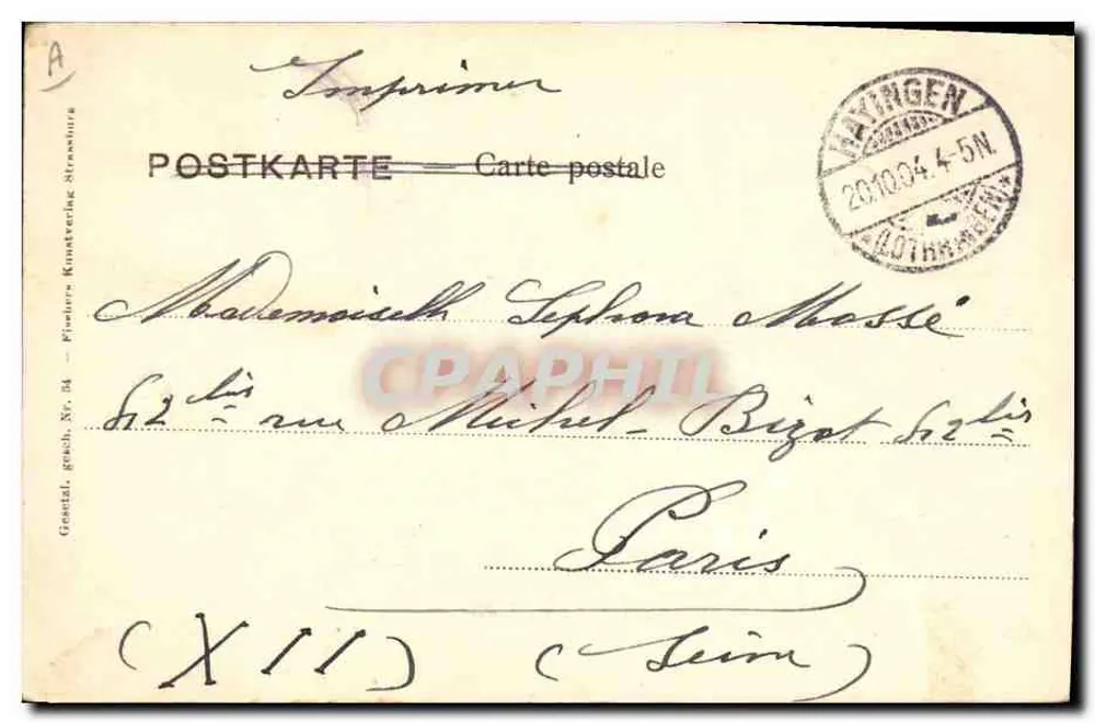 Elsässerin — Alsaciana — Delphine, editor não visível, número de série não visível - Verso