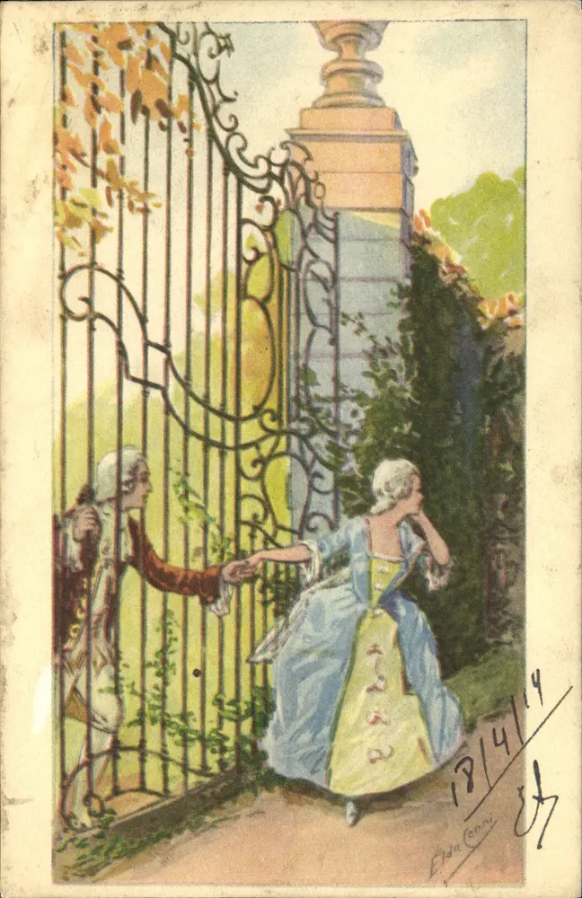 Gartenszene — Paar in historischem Kleid — Elsa Coen, n°84 - Vorderseite