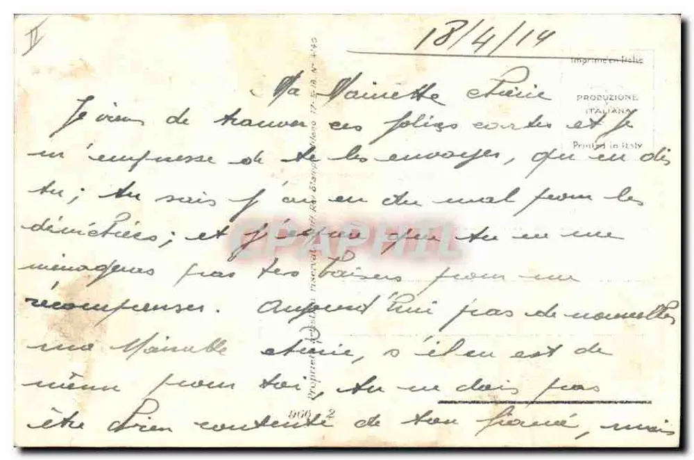 Gartenszene — Paar in historischem Kleid — Elsa Coen, n°84 - Rückseite