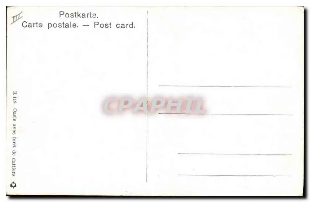 Oase mit Dattelpalmenwald — R 118 - Rückseite
