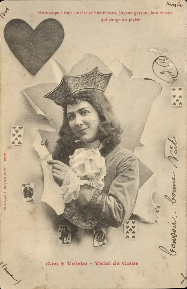 Die vier Buben - Bube von Herzen — Phototype A. Bergoeil et Co. - Nancy - Vorderseite