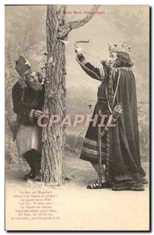 Der gute König Dagobert — Jagdscene mit einem Specht — Verlag P. Dagobert, Nr. 380 - Vorderseite