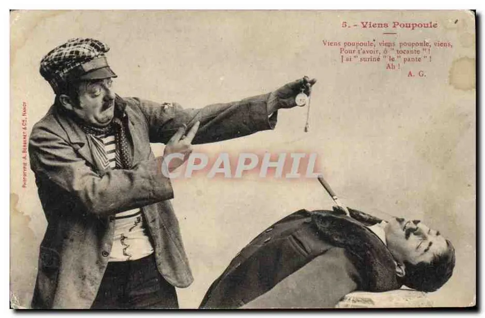 Komödien-Szene — Komm Poupoule — Phototype A. Berthet & Cie, Nancy, n°5 - Vorderseite