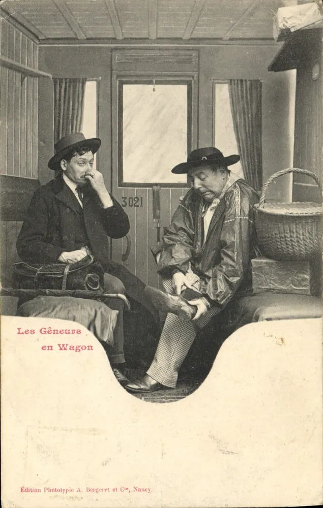 Die Gêneurs im Wagon — Édition Phototypie A. Bergeret et Cie, Nancy - Vorderseite