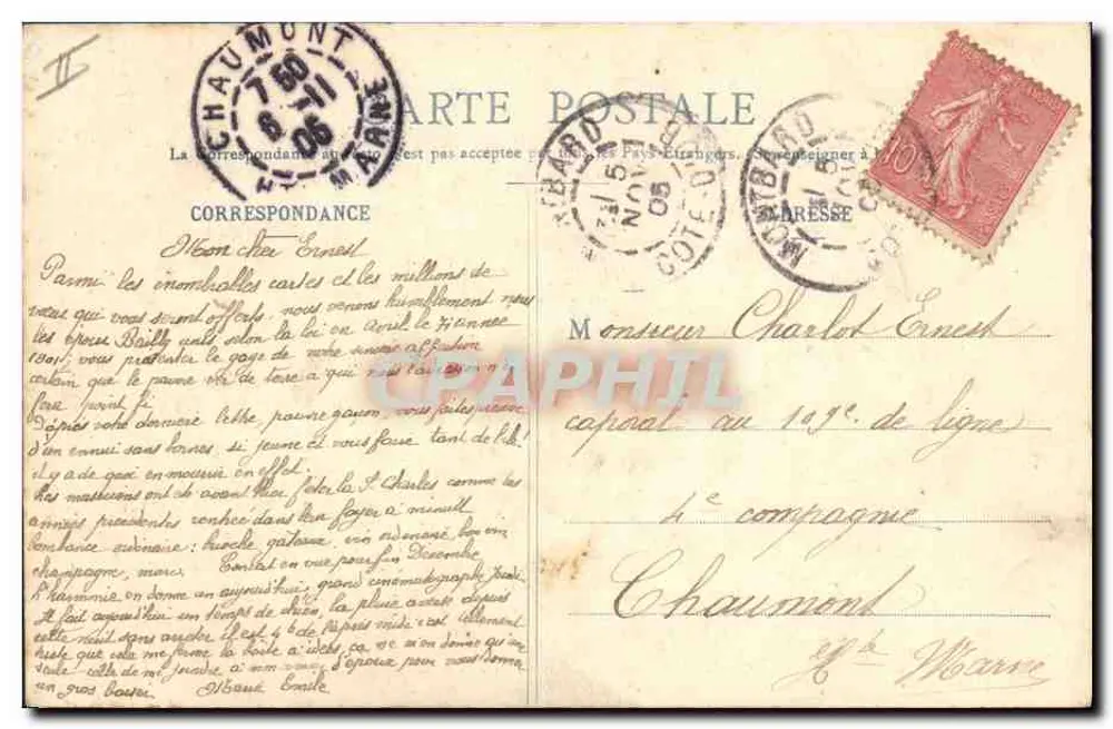 Chaumont-sur-Loire — Korrespondenz — Karte postale - Rückseite