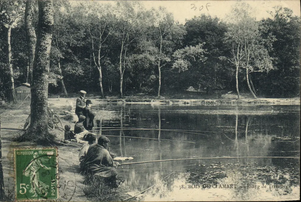 Bois de Giamart — Jezioro Tréméry — rybacy przy jeziorze - Awers