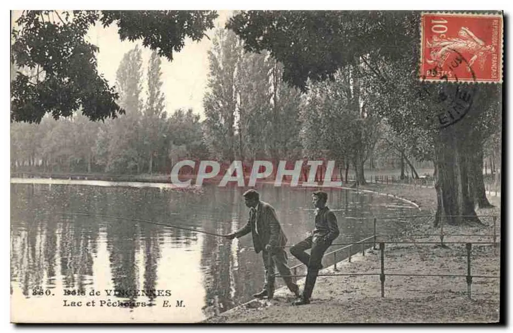 Bois de Vincennes — Lac et Pêcheurs — E. M. - Frente