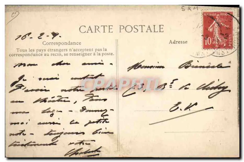 Die Beerdigung von Herrn Constant Coquelin in Pont-aux-Dames — Verleger ELD - Rückseite