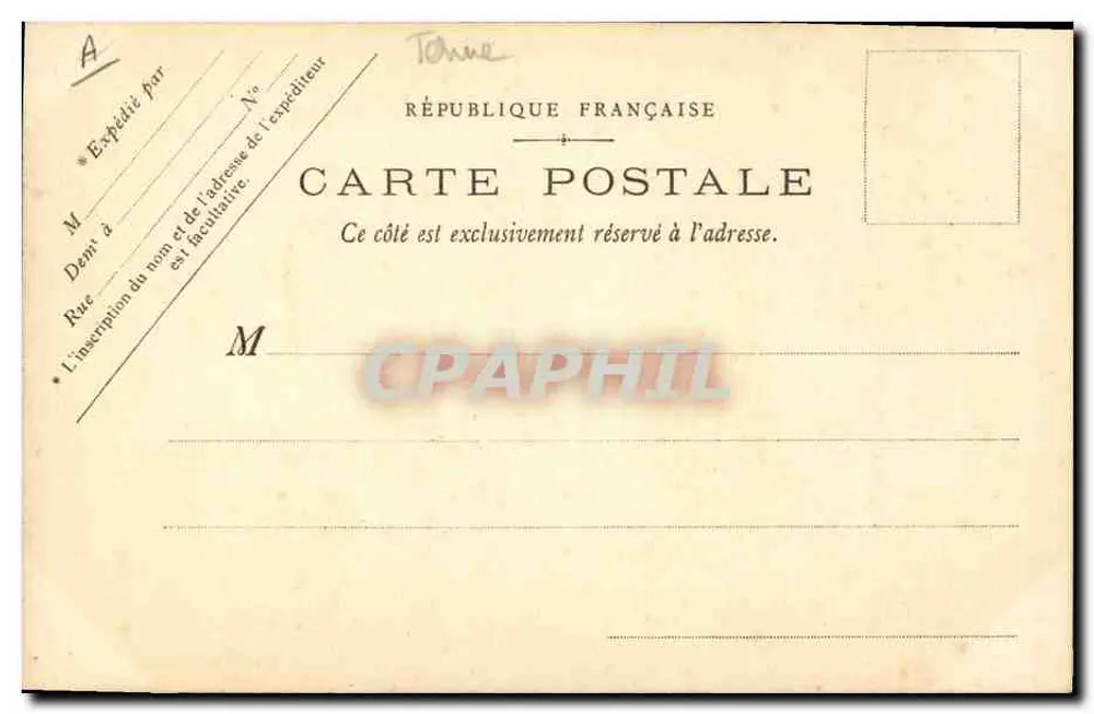 Saint-Galmier, fonte Badoit — alquimista no laboratório gótico — editor: M. J. J. P. (impressor) — número de série não visível - Verso