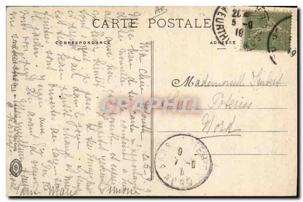 Ambulance du château de Maxéville — éditeur : 'Imprimerie de Maxéville' — n° de série non visible - Rückseite