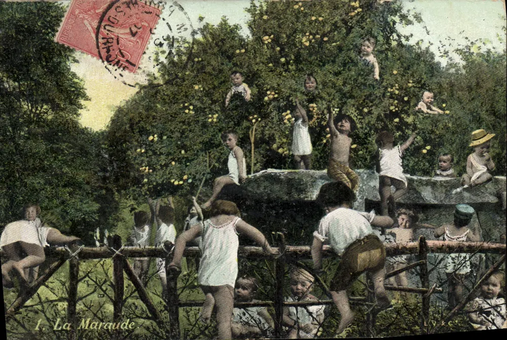 La Maraude — Szene von Kinderspiel im Garten — Verlag L.V.C.C. - Vorderseite