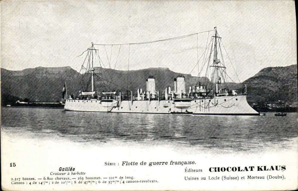 Gallilée — Barbetten-Kreuzer der französischen Kriegsflotte — Verlag CHOCOLAT KLAUS - Vorderseite