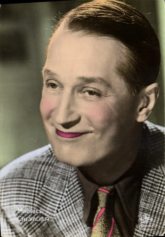 Maurice Chevalier — portrait en couleur — éditeur Marssia, R. Nomouquel - Frente