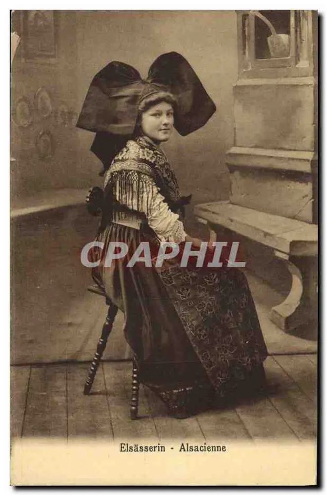 Mulher alsaciana — fotografia de estúdio — editor Georg Hofmann, Strasbourg - Frente