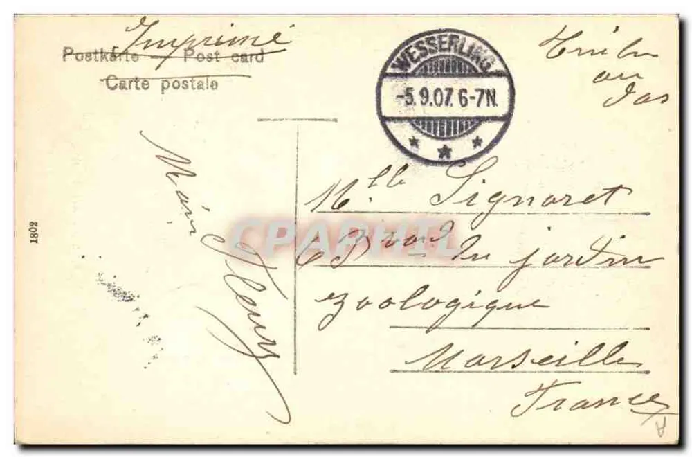 Elsasserin — Alsacienne — Wesserling, Alemanha - Verso