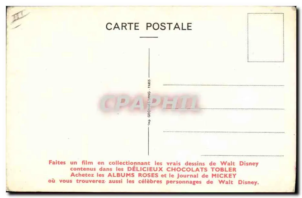 Jaq — Figur von Walt Disney — Verlag Tobler - Rückseite