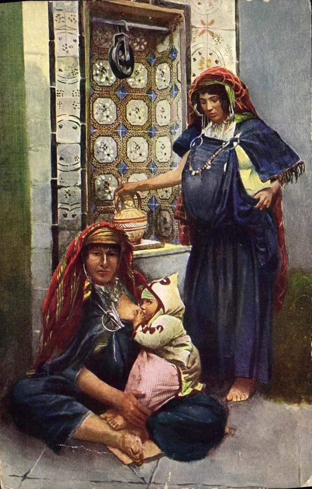 Frauen und Kind in Tangier — A. Benzanquen, Nr. 114 - Vorderseite