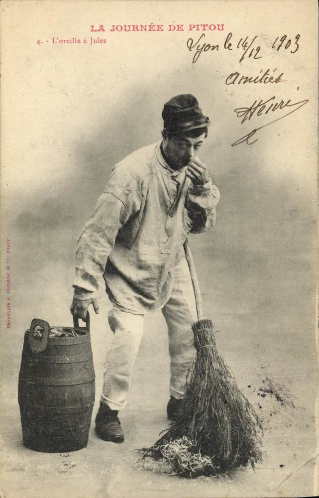 Die Tag von Pitou — Das Ohr von Jules — Phototypie A. Berquef et Cie, Nancy - Vorderseite