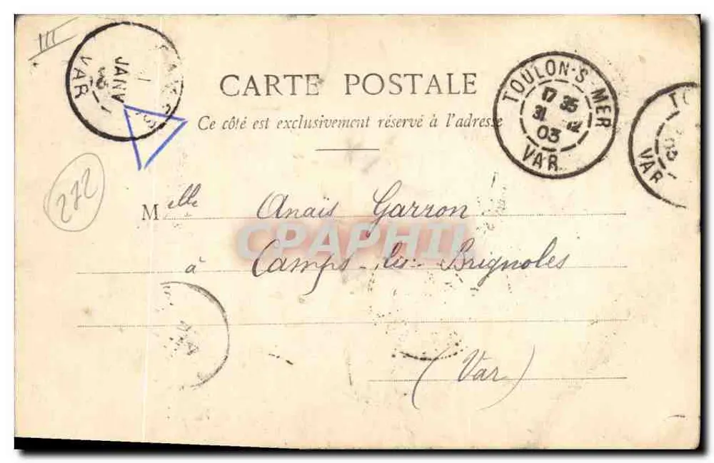 Glückwünsche zum Jahr 1904 — Gute für 366 Tage Glück — Fototyp A. Benerette, Côte d'Azur - Rückseite
