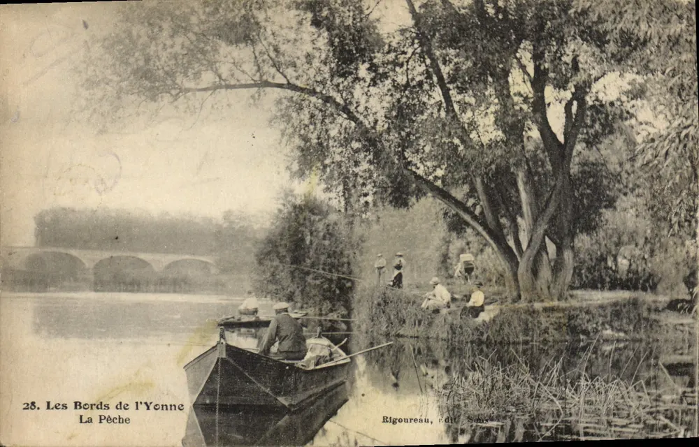 As margens do Yonne — A Pesca — Rigoureaux, edição Sens - Frente