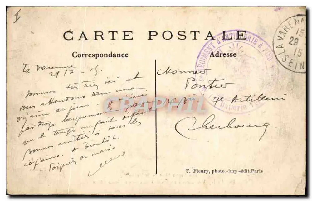 Von LA VARENNE nach CHAMPIGNY — In der Vollfischerei — F. Fleury, Paris, n°10 - Rückseite