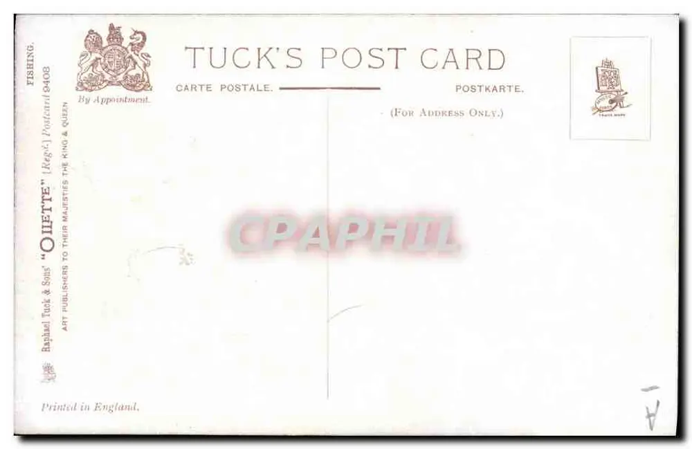 Lachsangeln — Berglandschaft — Tuck & Sons - Rückseite