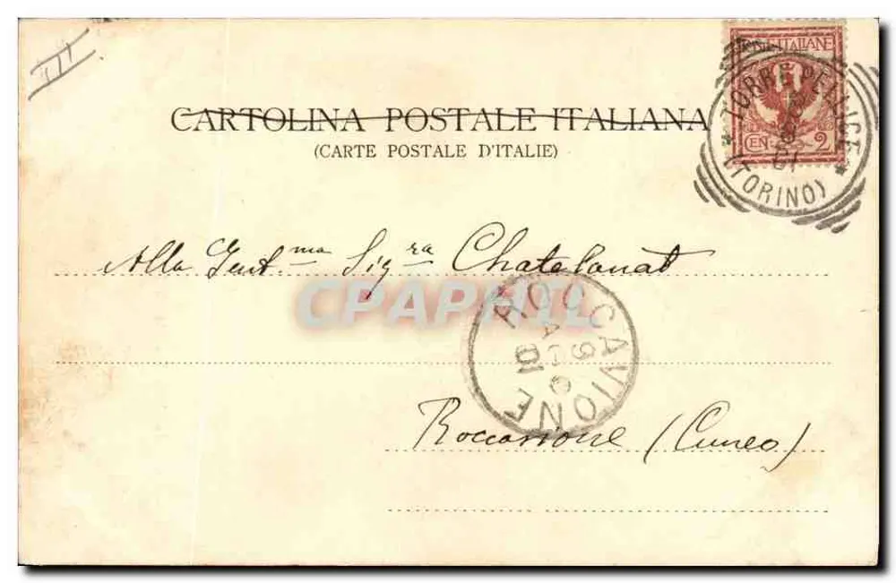 Cértosa di Pesio — Wasserfall und Fischer — Enrico Genta, Torino-Amburgo-Monaco, n°1423 - Rückseite