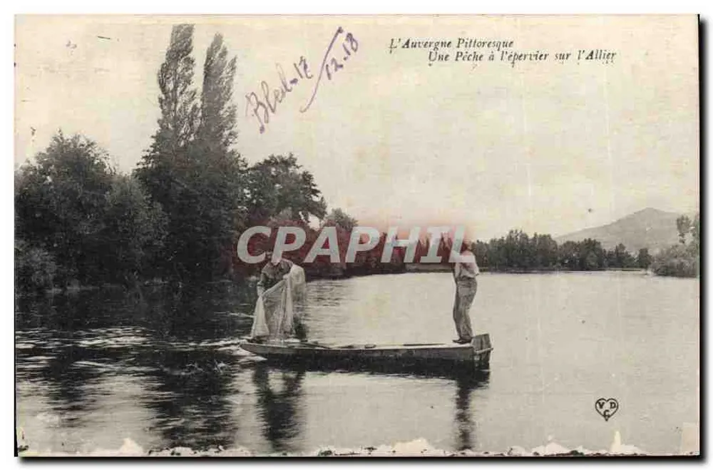 Die pittoreske Auvergne — Ein Netzfang auf dem Allier — Y.D. G. - Vorderseite