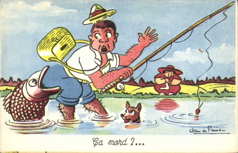 Visser verrast door een vis — Uitgever JPE, serie Jacht-Vissen, n°161 - Voorkant