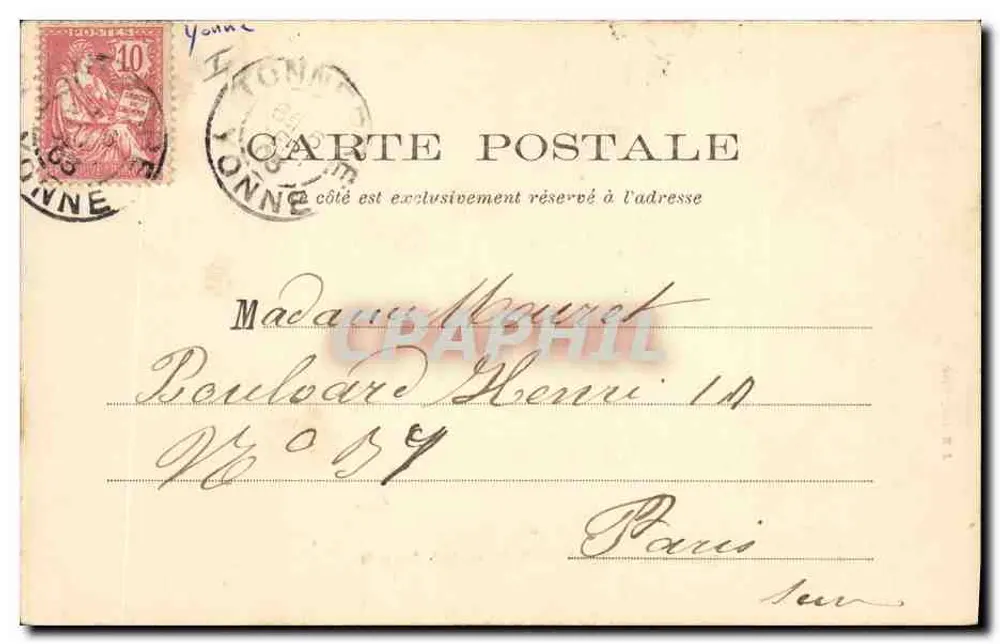 Tonnerre — Grab des Marquis de Louvois — Verlag J.D., Sens - Rückseite