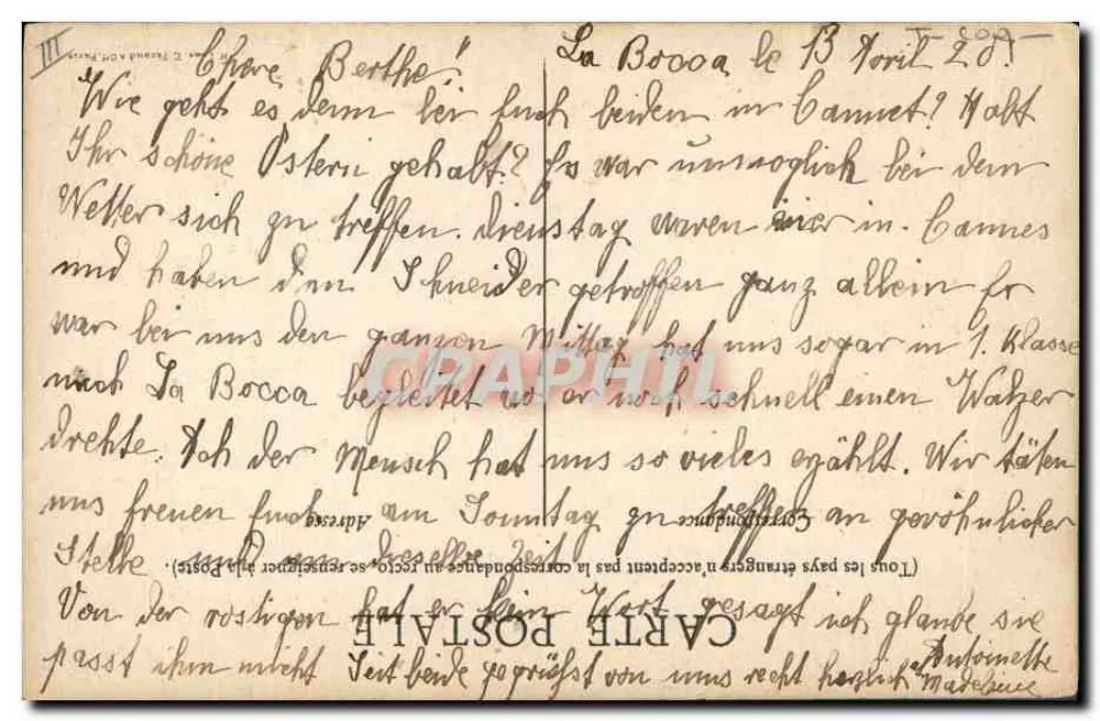Femme campagnarde avec un coq — scène de cour intérieure — éditeur non visible - Rewers