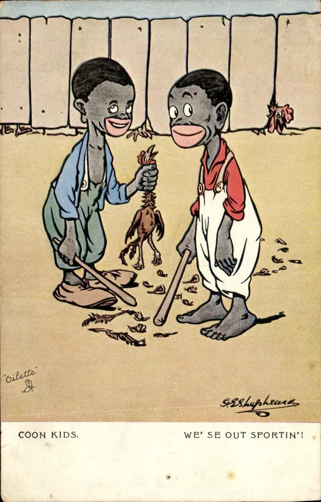 Coon Kids — We' Se Out Sportin'! — Oilette & E. B. Shakespeare, editores - Frente