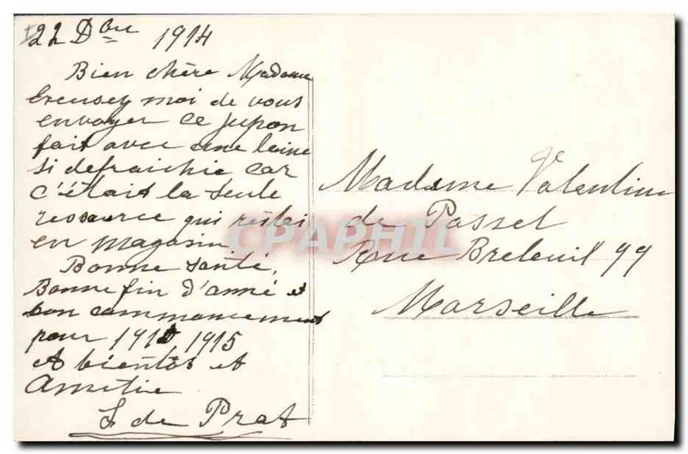 Schwester der Caritas — Gebet für französische Soldaten — G. Rewanche 127 - Rückseite