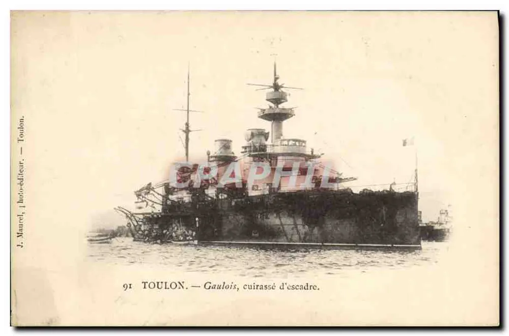 Toulon — Gaulois, Schlachtschiff der Flotte — J. Manuel, Fotoverlag, Toulon, Nr. 91 - Vorderseite
