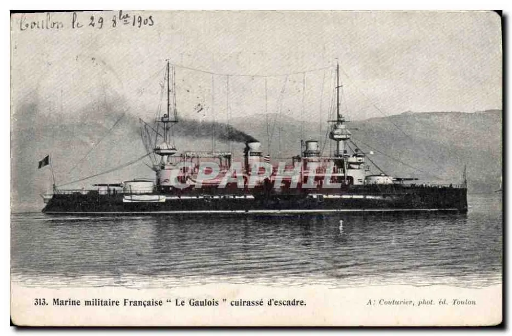 Der Gaulois — Schlachtschiff — A. Couturier, phot. publ. Toulon - Vorderseite