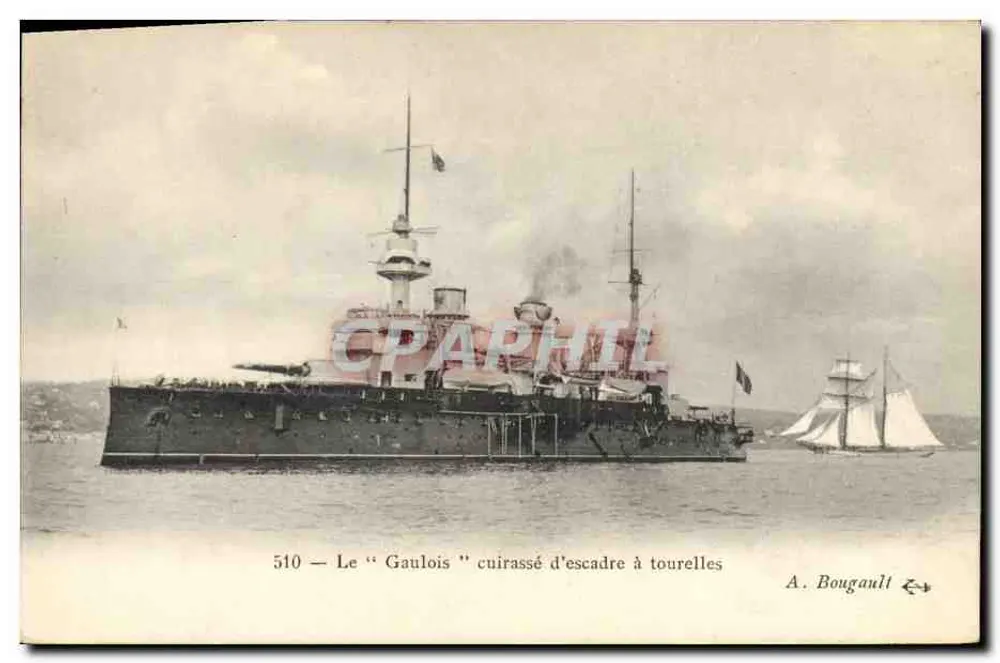 Der "Gaulois" Panzerkreuzer mit Türmchen — A. Bougault Nr. 510 - Vorderseite
