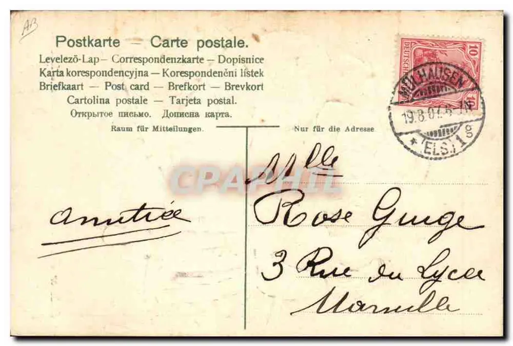 Traje alsaciano — Elsässer Tracht — editor R. 245 - Verso