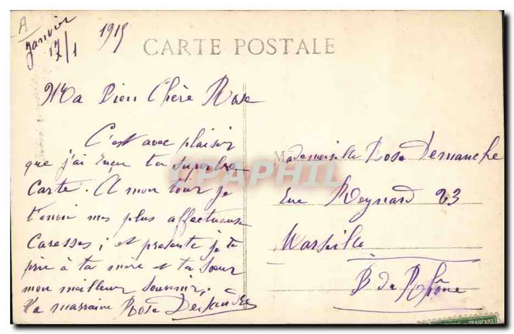 La Triple Entente — France garde nous. — Editeur Barabino, 38 Rue d'Aubagne - Marseille - Rückseite