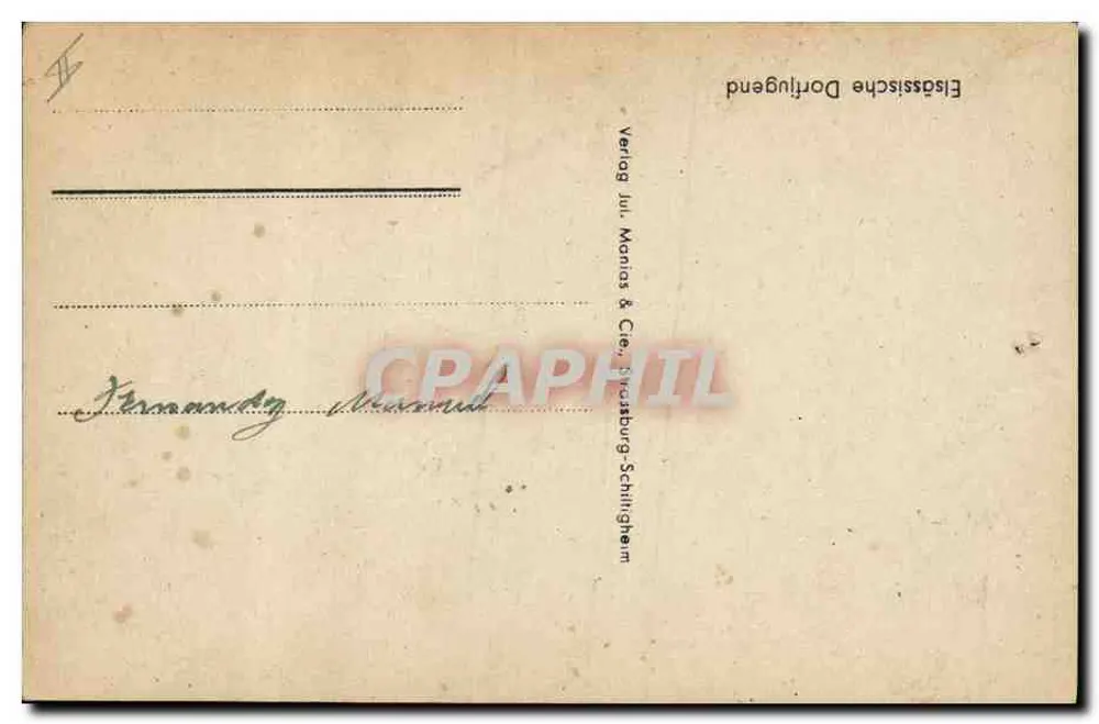 Crianças em trajes folclóricos — Edição Jul. Monas & Cie, Strasbourg — n° 3207 - Verso