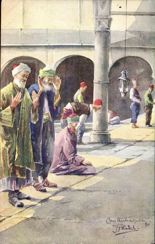 Muslime im Gebet — Konstantinopel — E. F. Rochat, Nr. 524 - Vorderseite