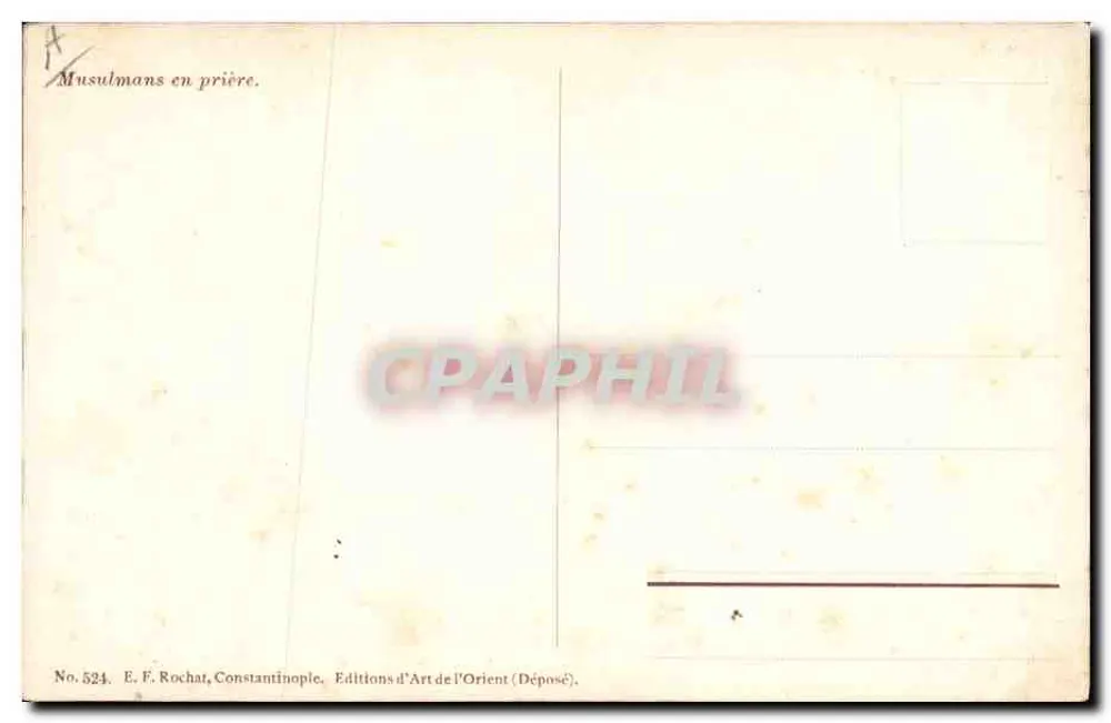 Muslime im Gebet — Konstantinopel — E. F. Rochat, Nr. 524 - Rückseite