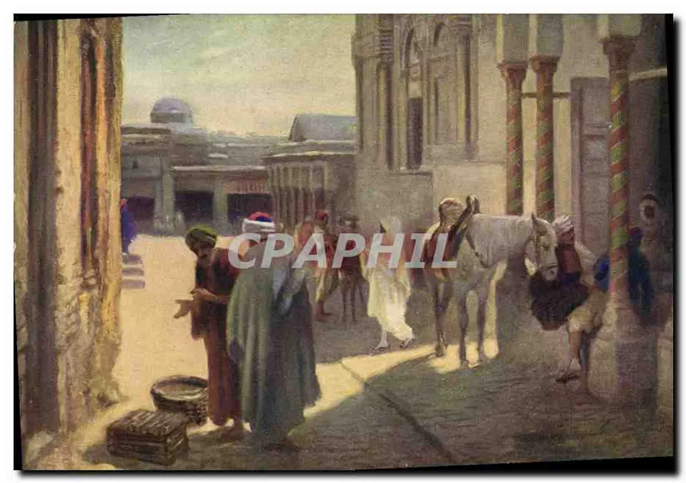 Orientalische Straßenszene — belebter Markt — Verlag R 120 - Vorderseite