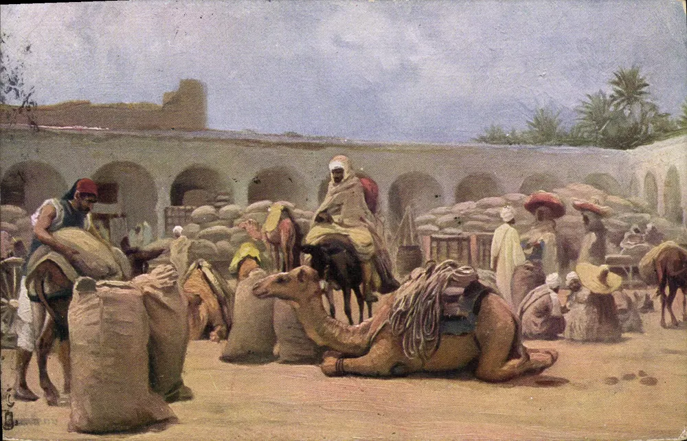 Kamelenmarkt — Ägypten — Universalpostunion, Nr. 106 - Vorderseite