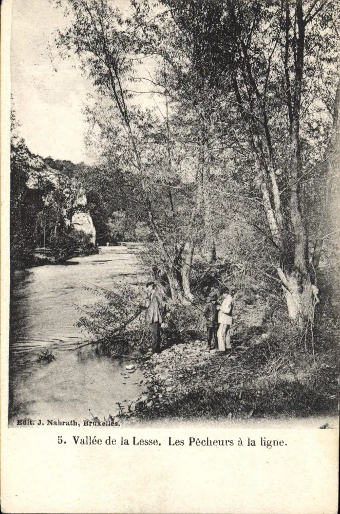 Tal der Lesse — Fischer mit Angelschnur — Edit. J. Nahrath, Brüssel, Nr. 5 - Vorderseite