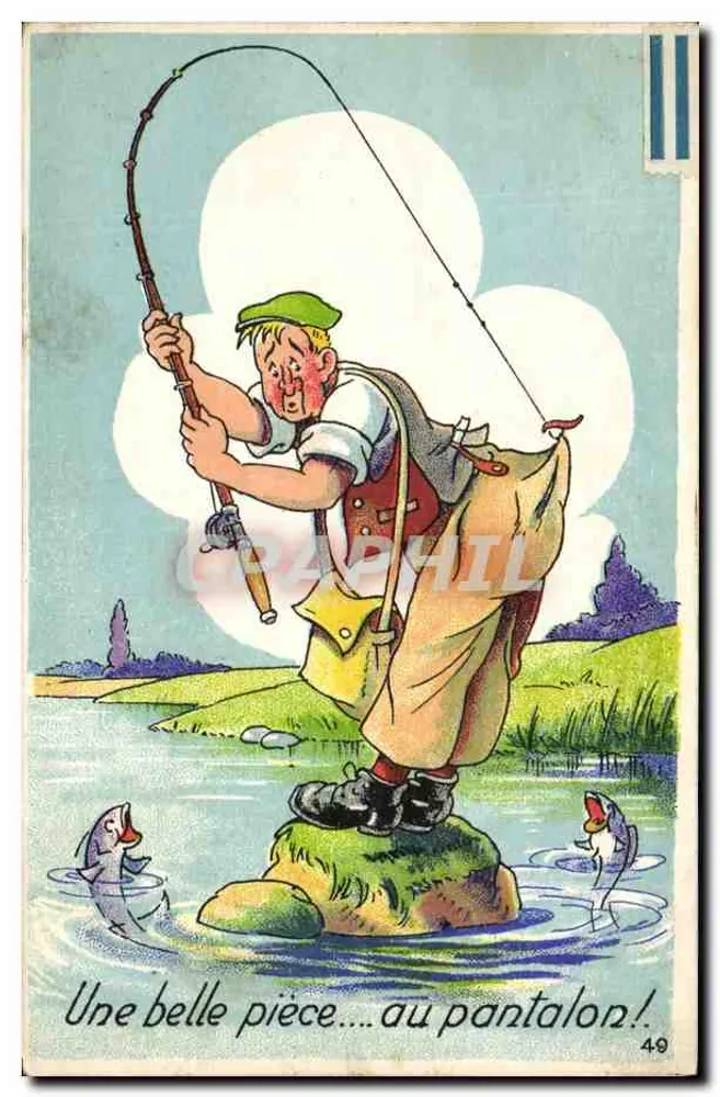Fischer auf Felsen — Eine schöne Stange... in der Hose! — Graphiphil n°49 - Vorderseite