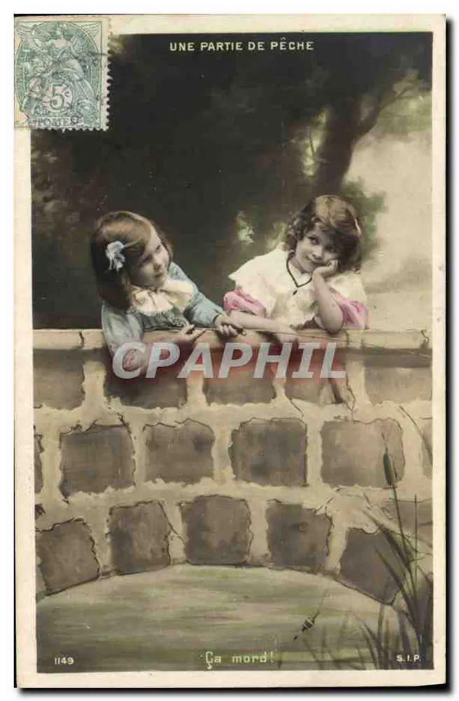 Zwei Kinder fischen — Fischereiszene — S.I.P. n°1149 - Vorderseite