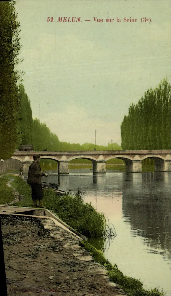 Melun — Ansicht über die Seine (3. Teil) — Verlag Charles Bichon, n°52 - Vorderseite